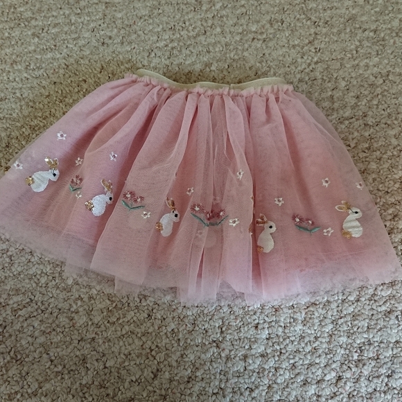 Sparkle Sisters by Couture Clips pink Pretty Bunny Embroidered Tutu size 3-4T - Picture 4 of 11